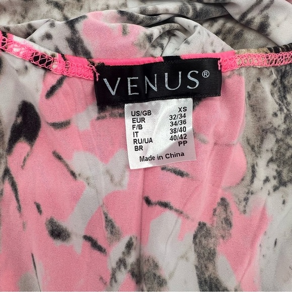 Venus XS Animal Print Sleeveless Top Pink Brown Beaded Detail Crisscross Back - Picture 6 of 11